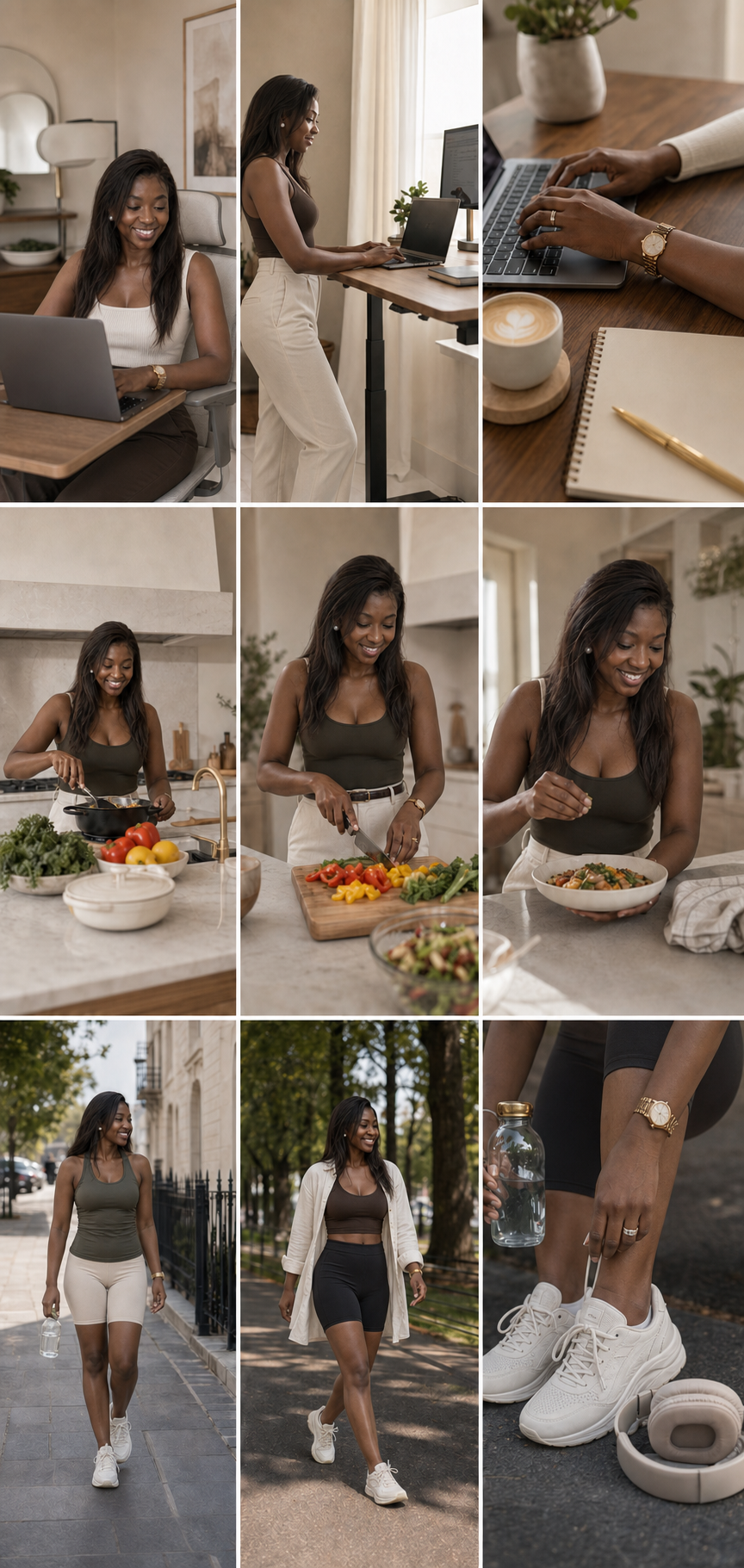 Mon univers : travailler, cuisiner, marcher